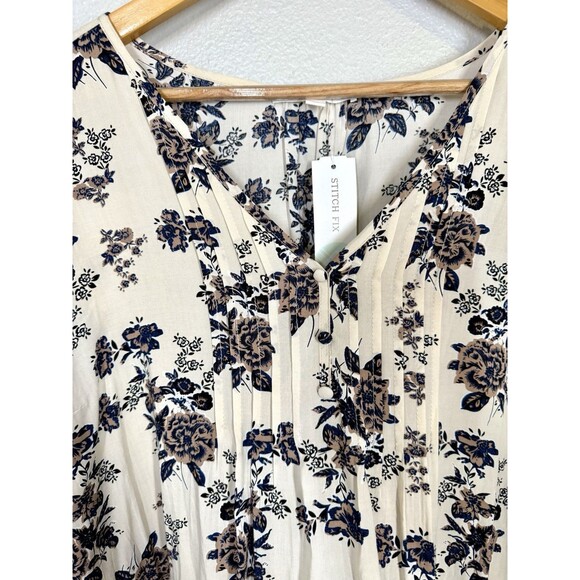 NWT Fun2Fun Women's Plus Size 2X Maley Pleated Floral Blouse Top Stitch Fix - Picture 7 of 13